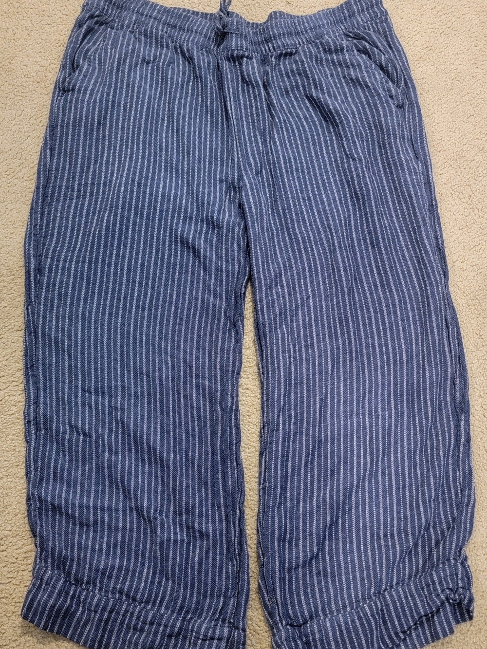 Time and Tru Blue Womans Striped Wide Leg Pants Size XXXL